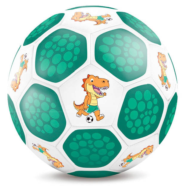 Kinderfußball Dino in Weiß-Grün für kleine Entdecker