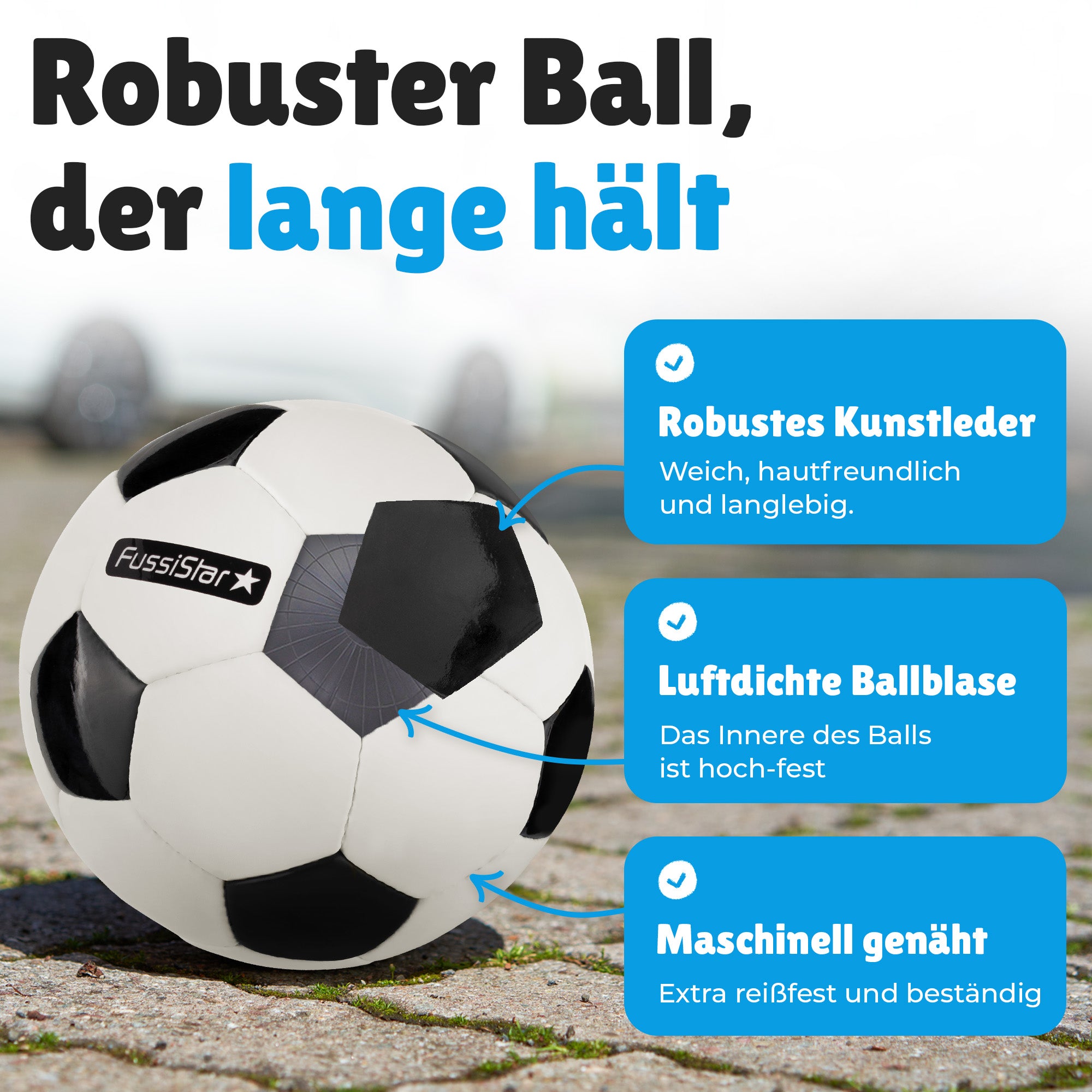 Klassischer Fußball in Größe 3 für Kinder