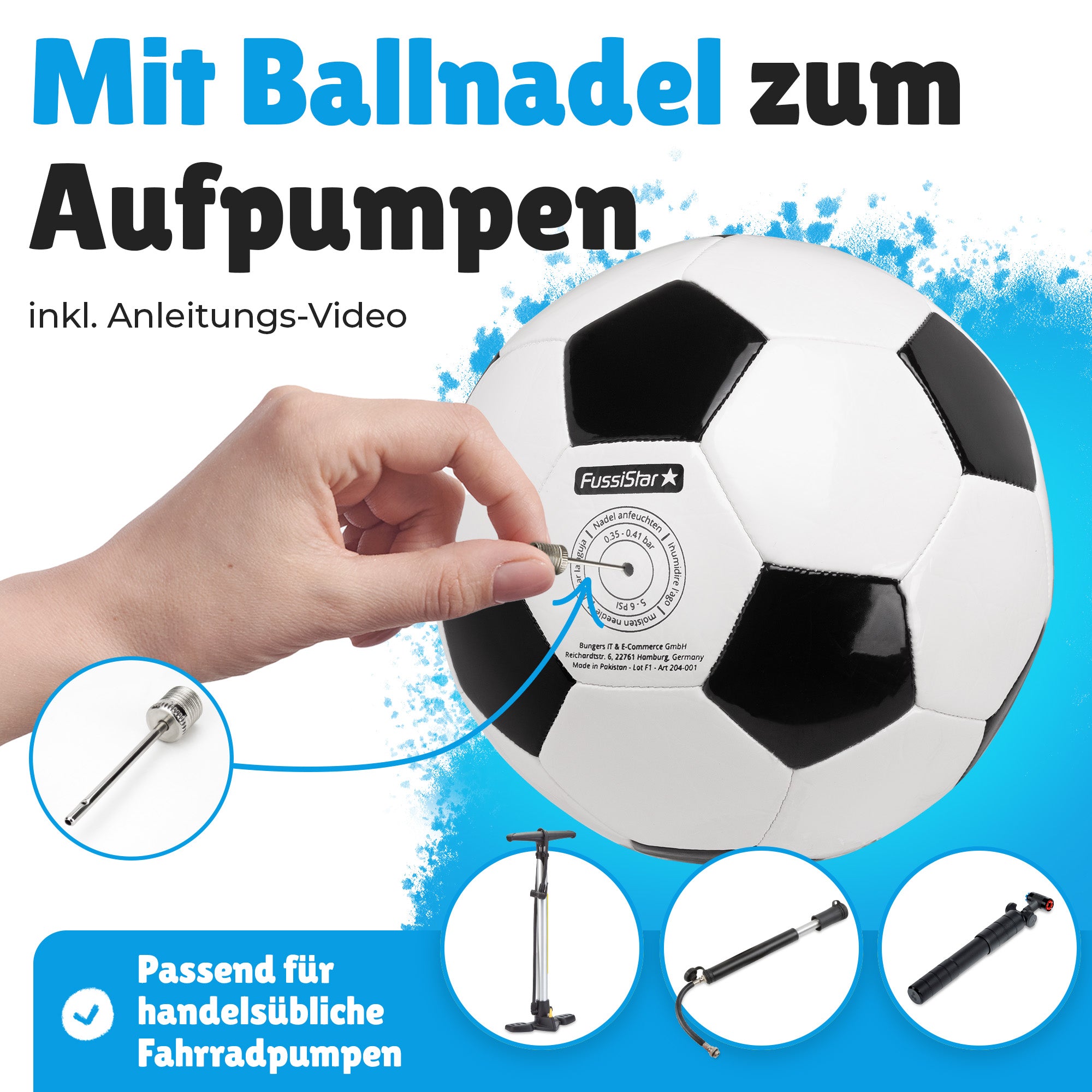 Klassischer Fußball in Größe 3 für Kinder