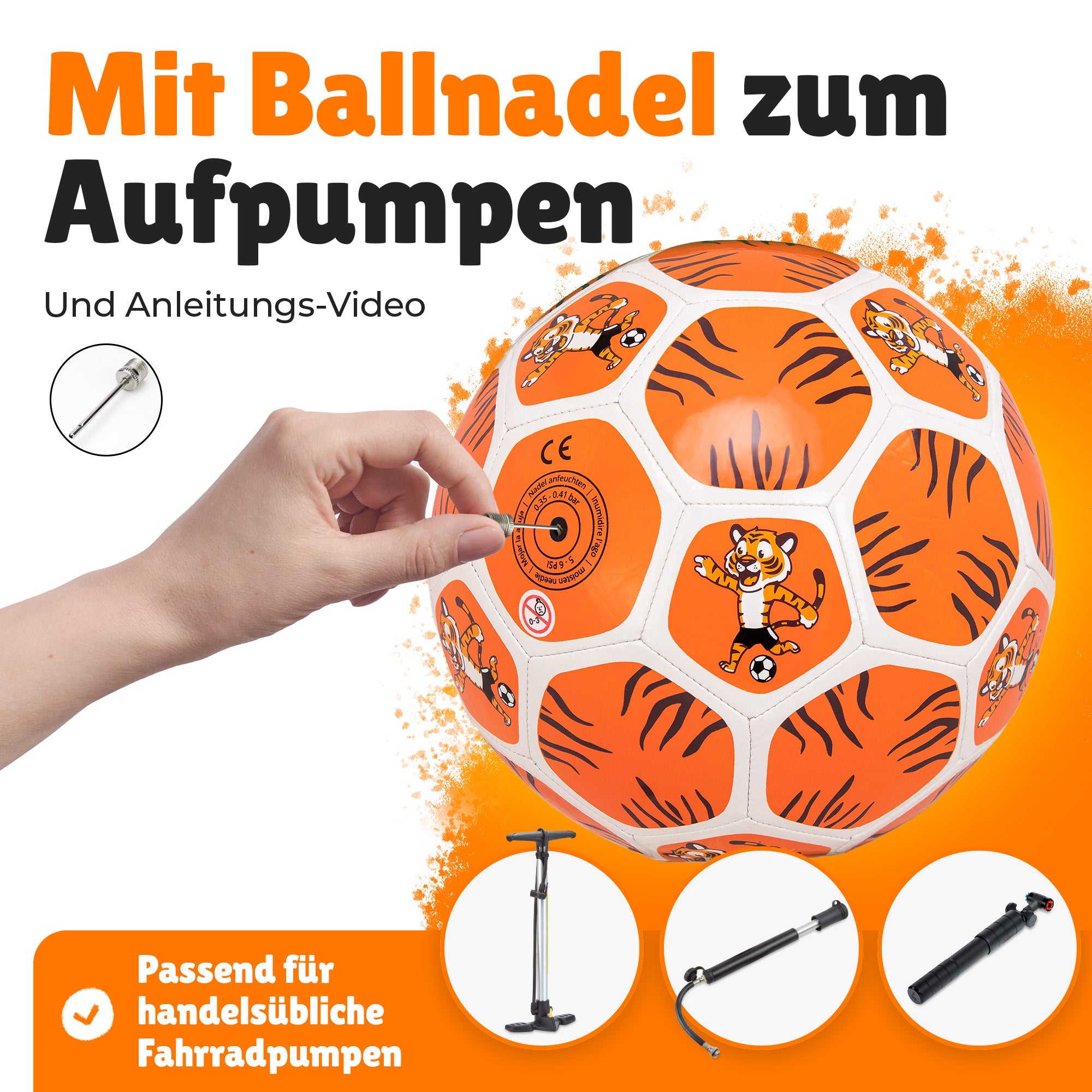Kinderfußball Tiger für kleine Fußballfans