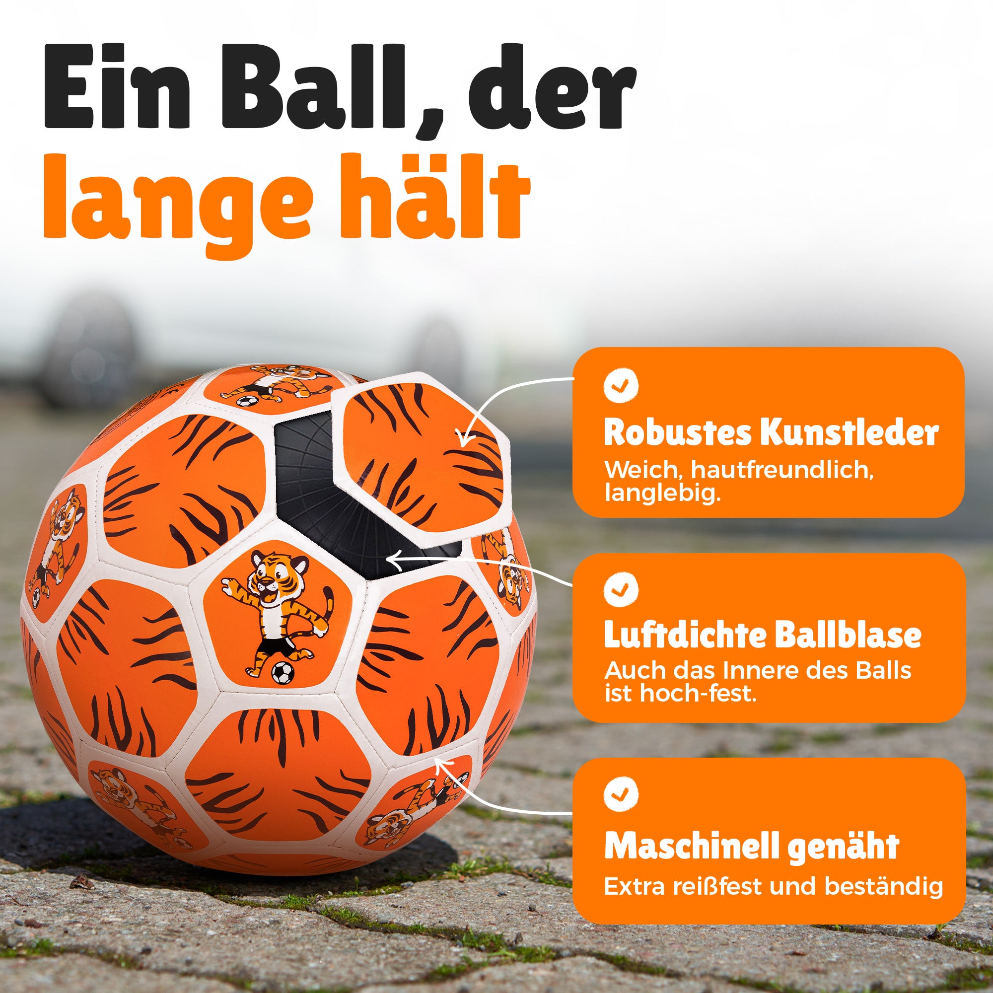 Kinderfußball Tiger für kleine Fußballfans