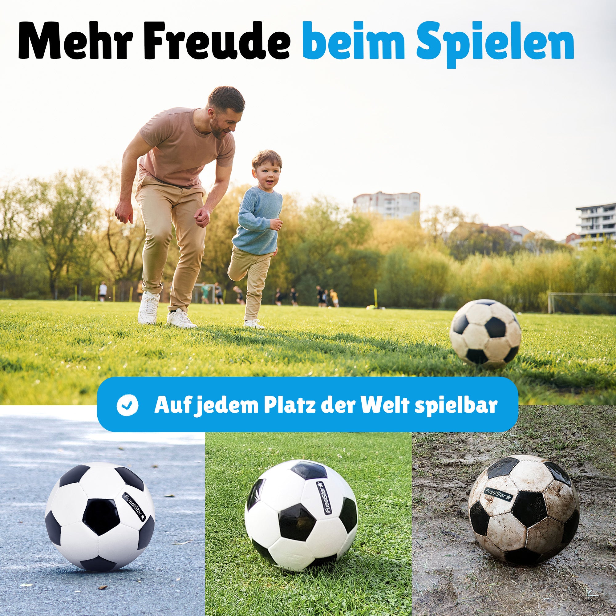 Klassischer Fußball in Größe 3 für Kinder