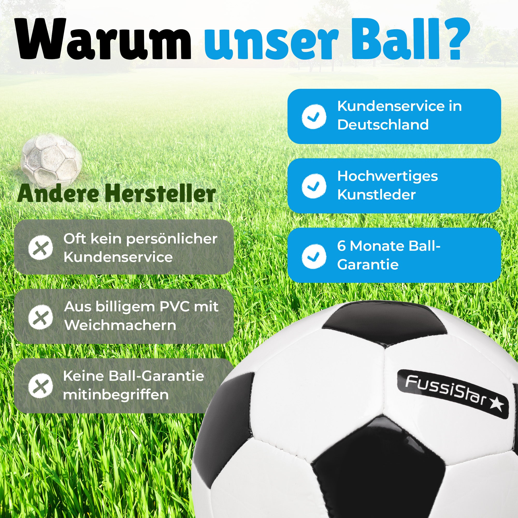 Klassischer Fußball in Größe 3 für Kinder